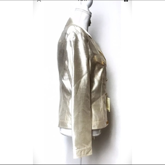 Escada Women’s Ivory Jacket Blazer Gold Buttons 8 - Picture 3 of 8